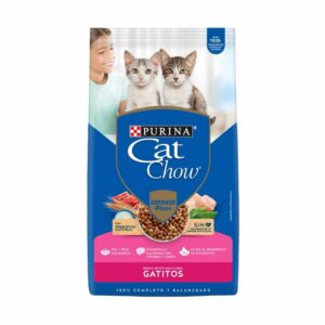 Cat Chow Gatitos Defense Plus Pescado Carne y Leche DHA cerebro calcio dientes sin colorantes