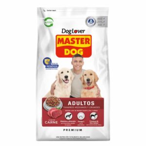 Master Dog Adulto Sabor Carne Razas Medianas y Grandes omega 3 dientes sanos fabricado Chile