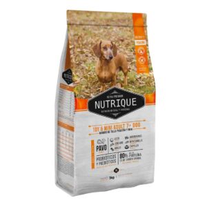 Nutrique Toy Mini Adult 7+ Perro Senior Raza Pequeña glucosamina condroitín pavo