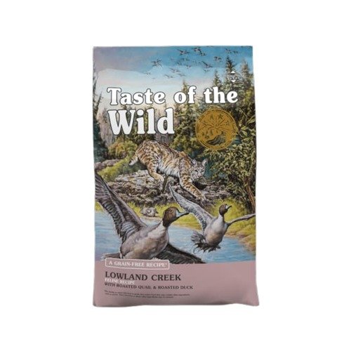 Taste of the Wild Lowland Creek Gato pato codorniz sin granos grain free probióticos