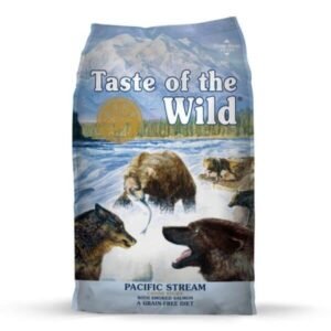 Taste of the Wild Pacific Stream Canine Perro adulto salmón sin cereales Omega 3 piel pelaje