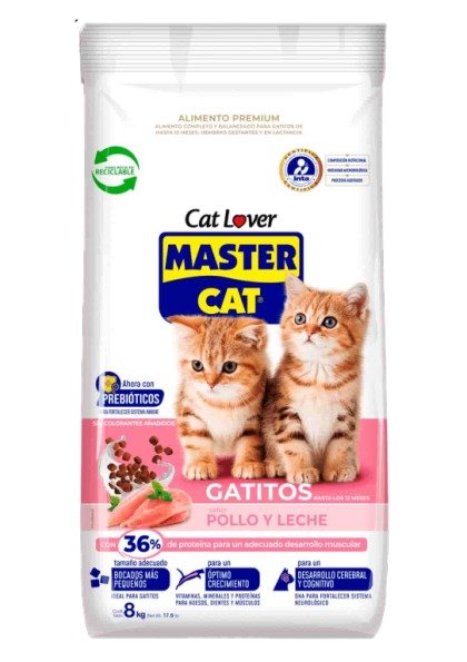 Master Cat Gatitos DHA cerebro probióticos croqueta pequeña leche calcio fósforo